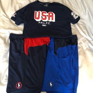 3 piece boys POLO by Ralph Lauren shorts & T-shirt